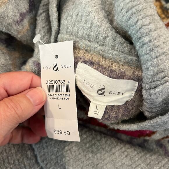 **NWT LOFT Lou & Grey Pebble Grey Heather Fair Isle Tunic Sweater - Picture 7 of 10